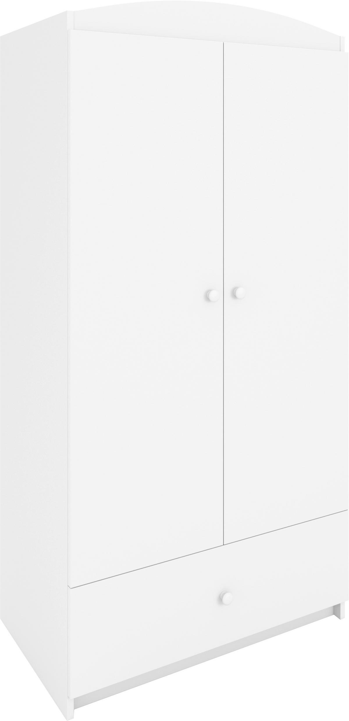 Otroška Garderobna Omara Babydreams, Bela - bela, Moderno, umetna masa/leseni material (90/190/58cm) - MID.YOU