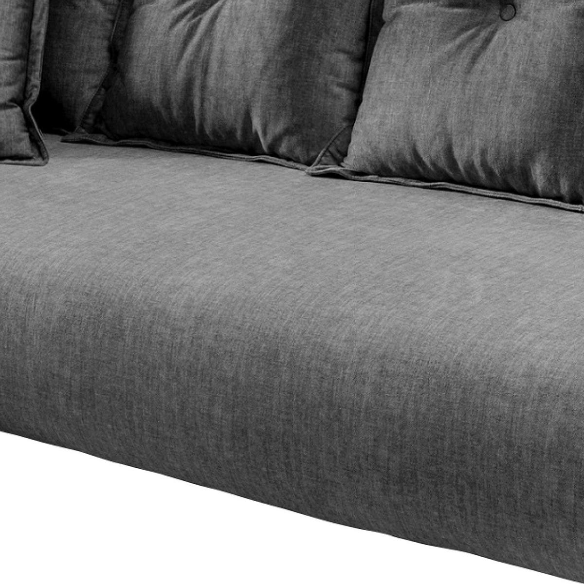 3-Sitzer-Sofa Baggio Grau Velours - Schwarz/Grau, MODERN, Holz/Textil (236/94/103cm) - Livetastic