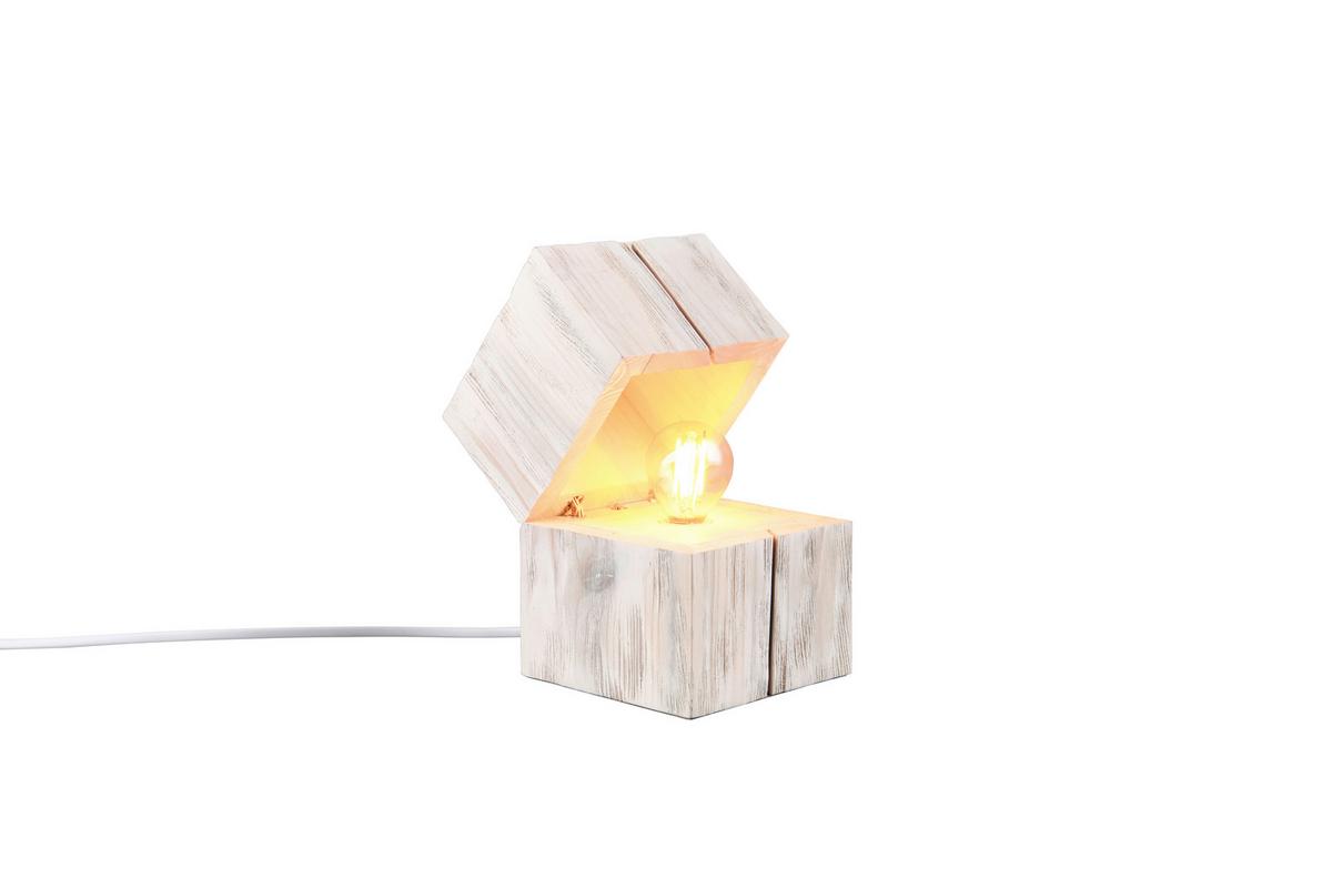 Tischleuchte Treasure in Weiß max. 2 Watt - Weiß, Trend, Holz (12/12/16cm) - Trio Leuchten