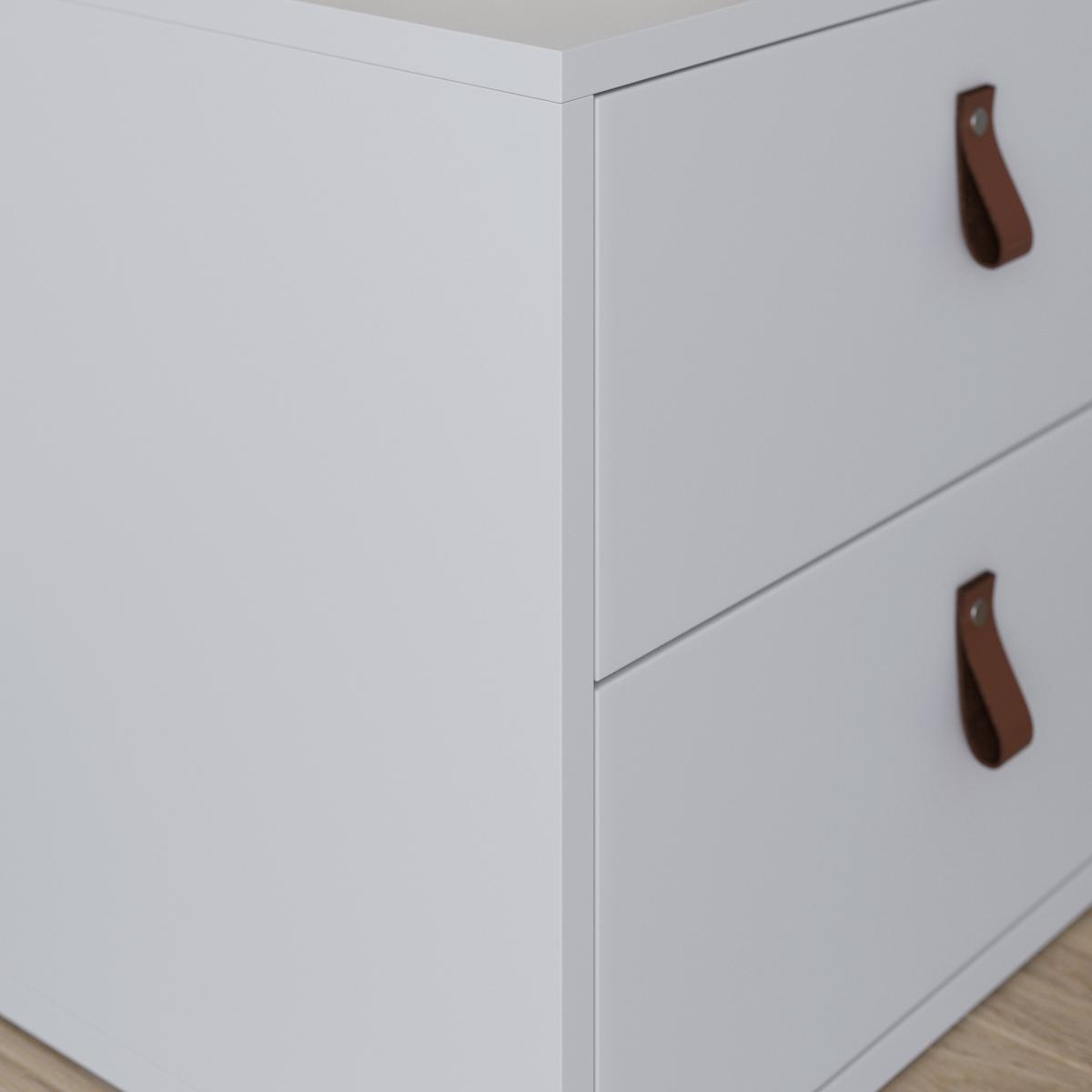 Nachtkästchen Mick Weiß MDF - Schwarz/Weiß, MODERN, Holzwerkstoff/Kunststoff (46/40/40cm) - Bessagi Home