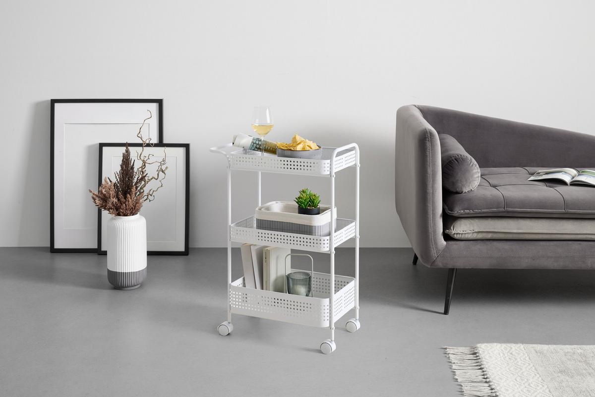 Kolica Za Serviranje Ancona - bijela, Moderno, metal/plastika (52/72/28cm) - Modern Living