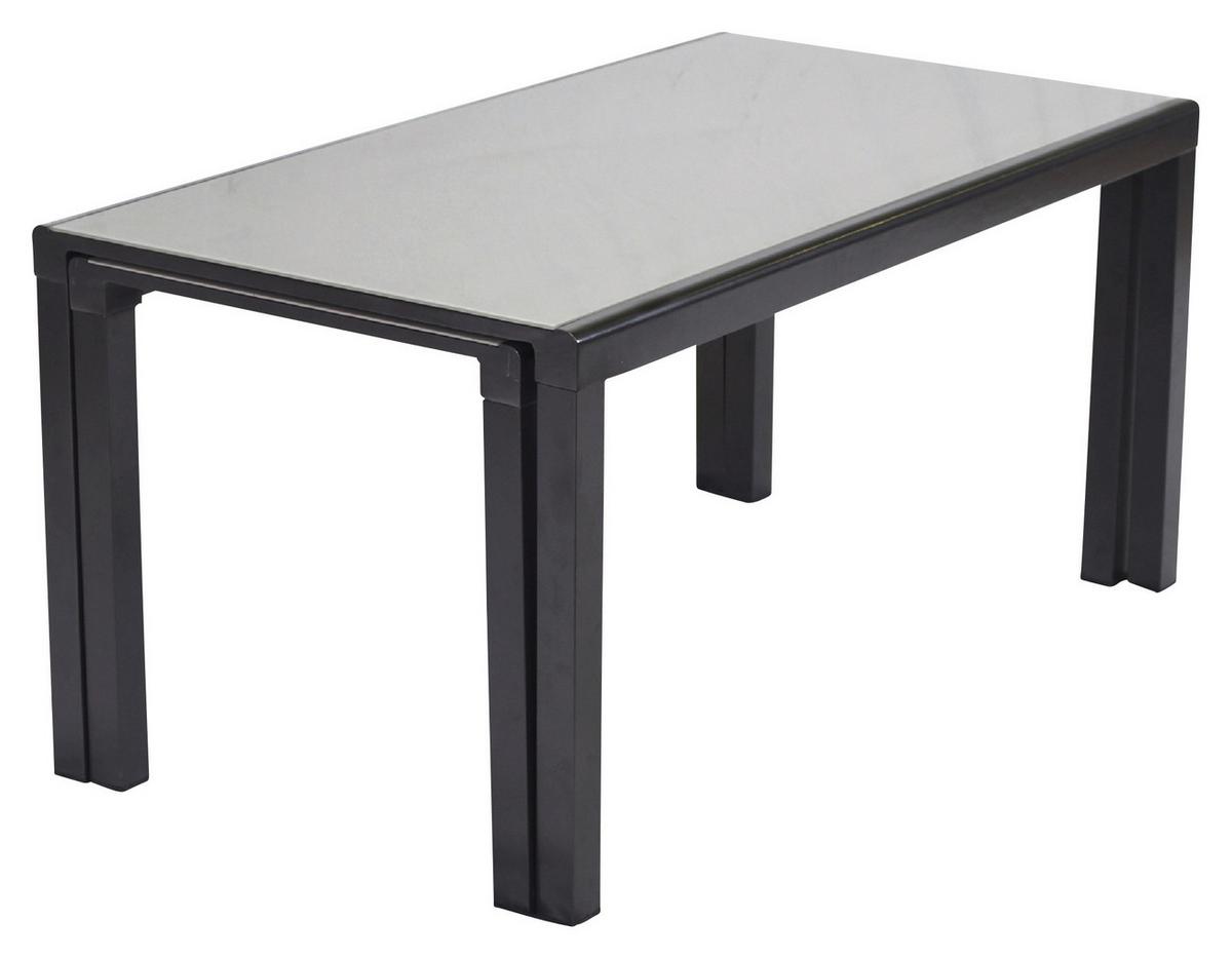 Vrtna Miza Flex, Raztegljiva 160-320x90cm - barve grafita, Moderno, kovina/steklo (160-320/90/78cm) - Gardenson