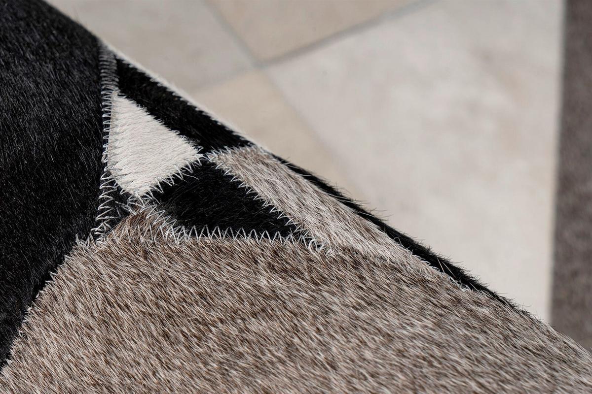 Flachwebeteppich Lavin 425 Schwarz/multi 80x150 - Multicolor/Schwarz, Basics, Leder (80/150cm) - Kayoom