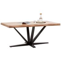 Esstisch Vector Akaziefarben Echtholz ca. 180x90x76cm - Schwarz/Akaziefarben, MODERN, Holz/Metall (180/90/76cm) - Zandiara