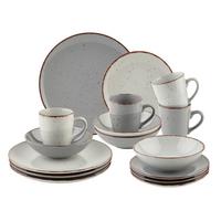 Kombiservice Milan Grau, 16-teilig - Grau, Basics, Keramik - Mömax