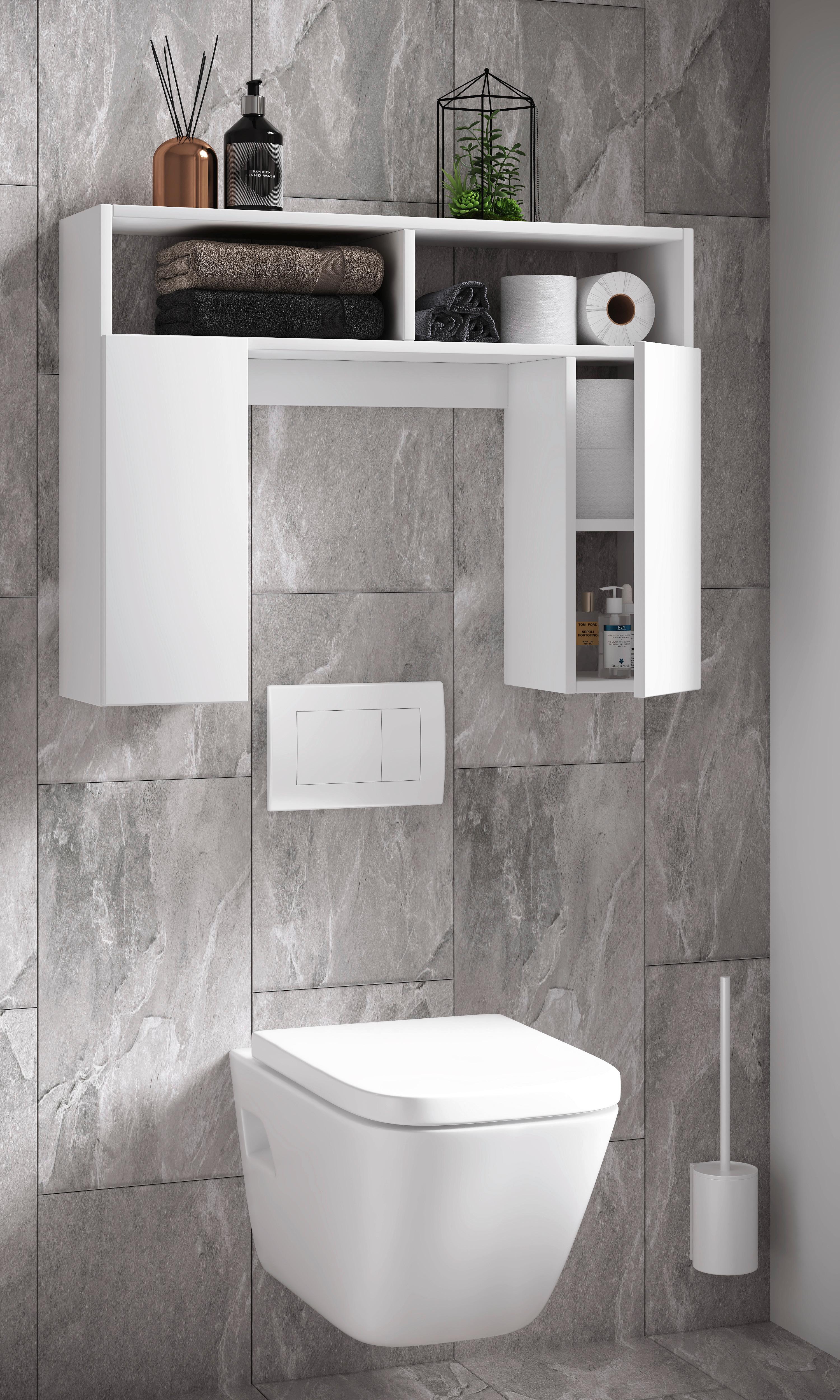 BADEZIMMERREGAL TINOLI S - Weiss, Modern, Holzwerkstoff (76/61/20cm) - MID.YOU