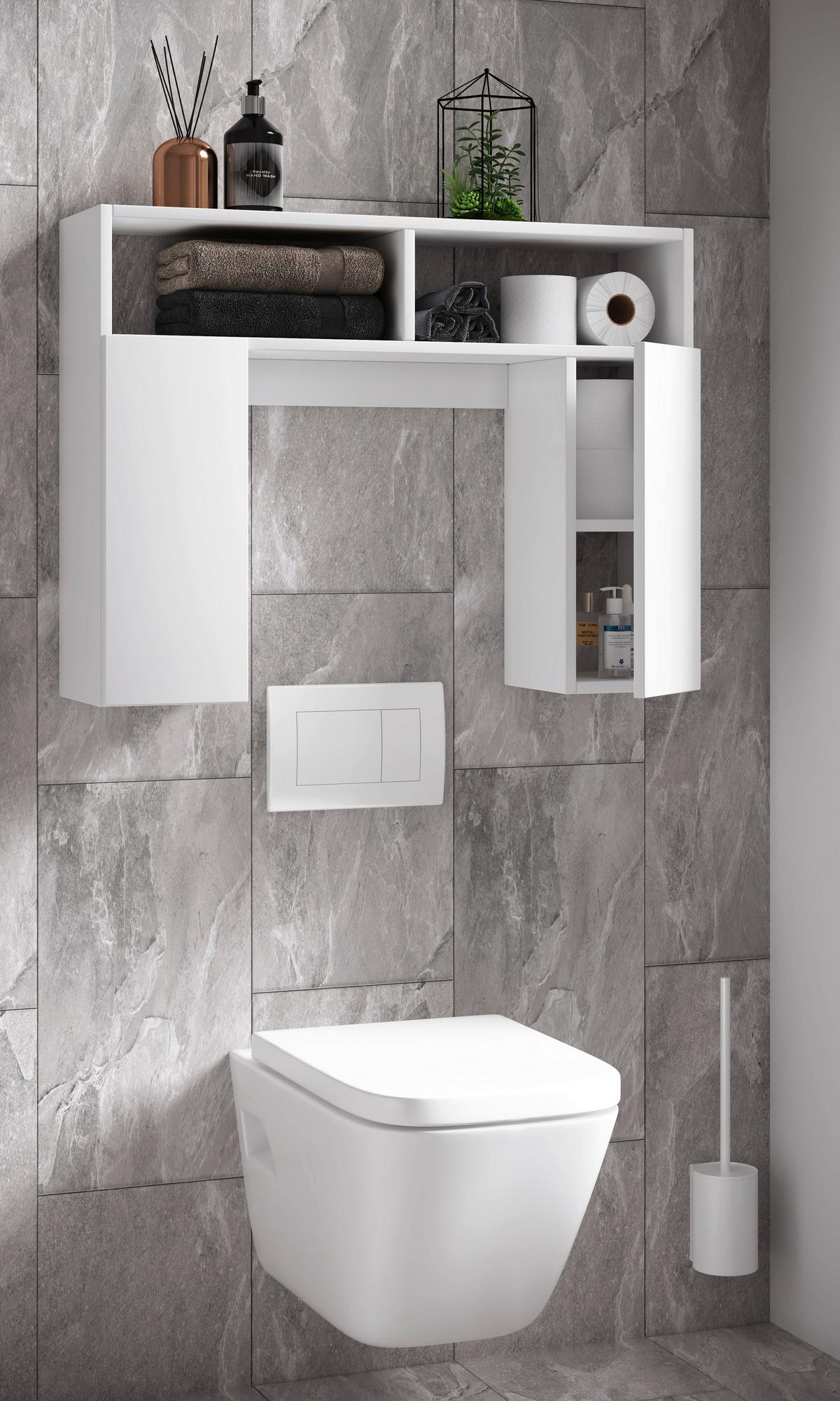 BADEZIMMERREGAL TINOLI S - Weiss, Modern, Holzwerkstoff (76/61/20cm) - MID.YOU