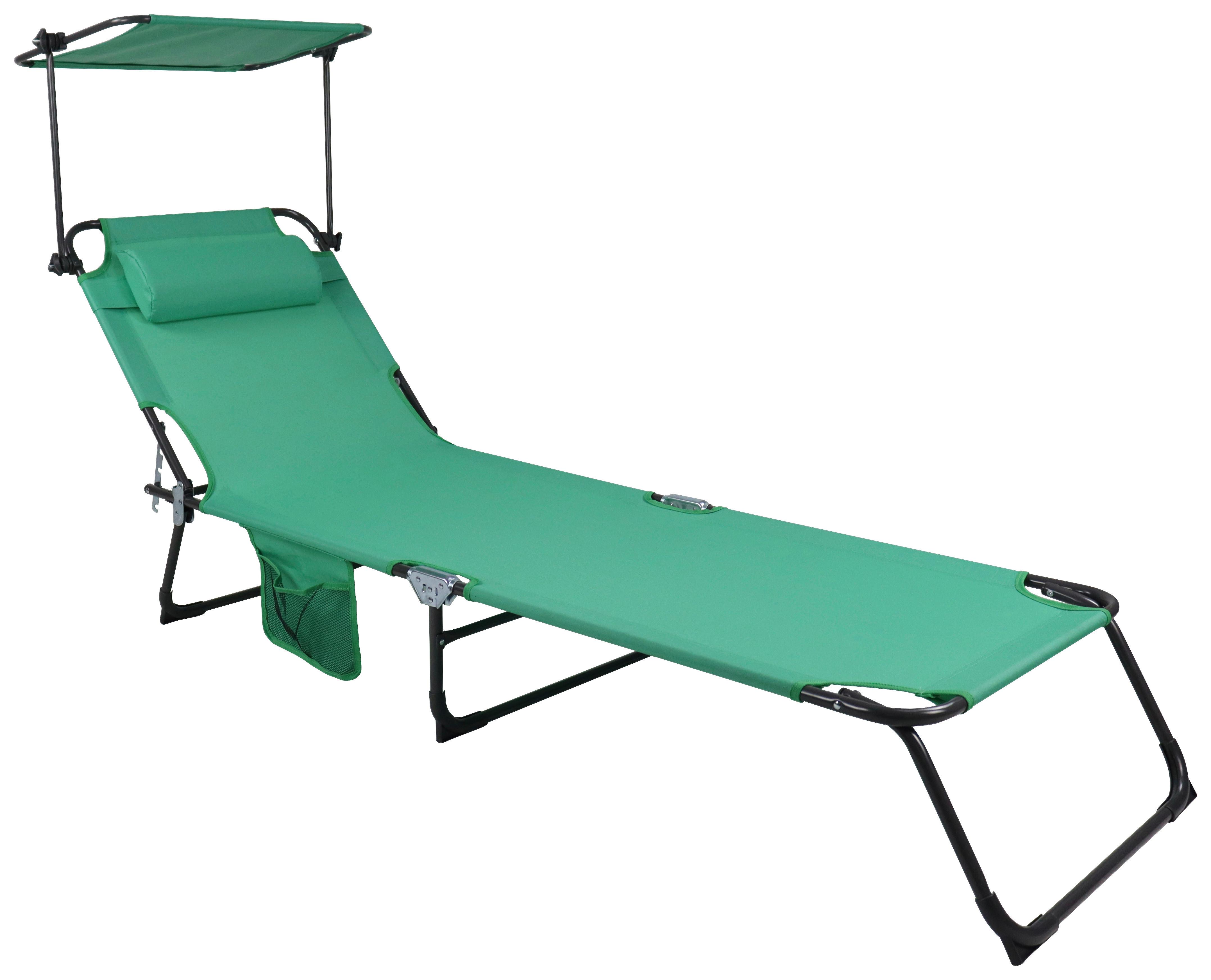 Gartenliege Bindox L ca. 55x24x185 cm Grün - Grün, MODERN, Kunststoff/Textil (55/24/185cm) - Ambia Garden