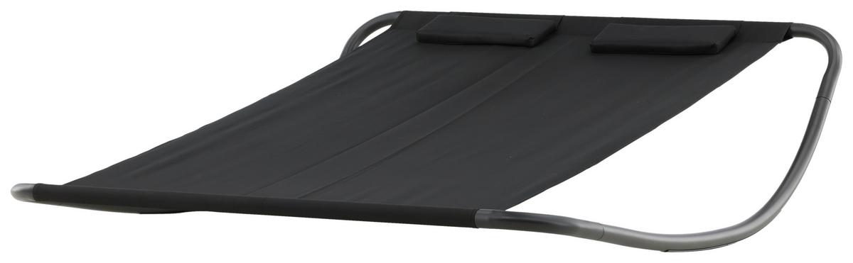 Sonnenliege Gordo ca. 180x48x200 cm Schwarz - Schwarz, KONVENTIONELL, Textil/Metall (180/48/200cm) - Gardenson