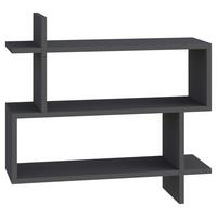 Stenska Polica Paralel - antracit, Design, leseni material (70/65/22cm) - Livetastic