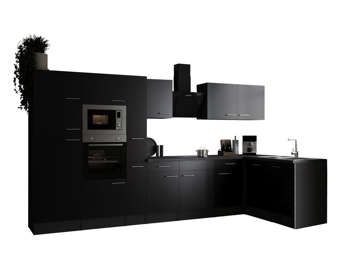 Kotna Kuhinja Z Aparati Oliver, 370x172cm - srebrne barve/črna, Design, kovina/leseni material (370/172cm) - Respekta