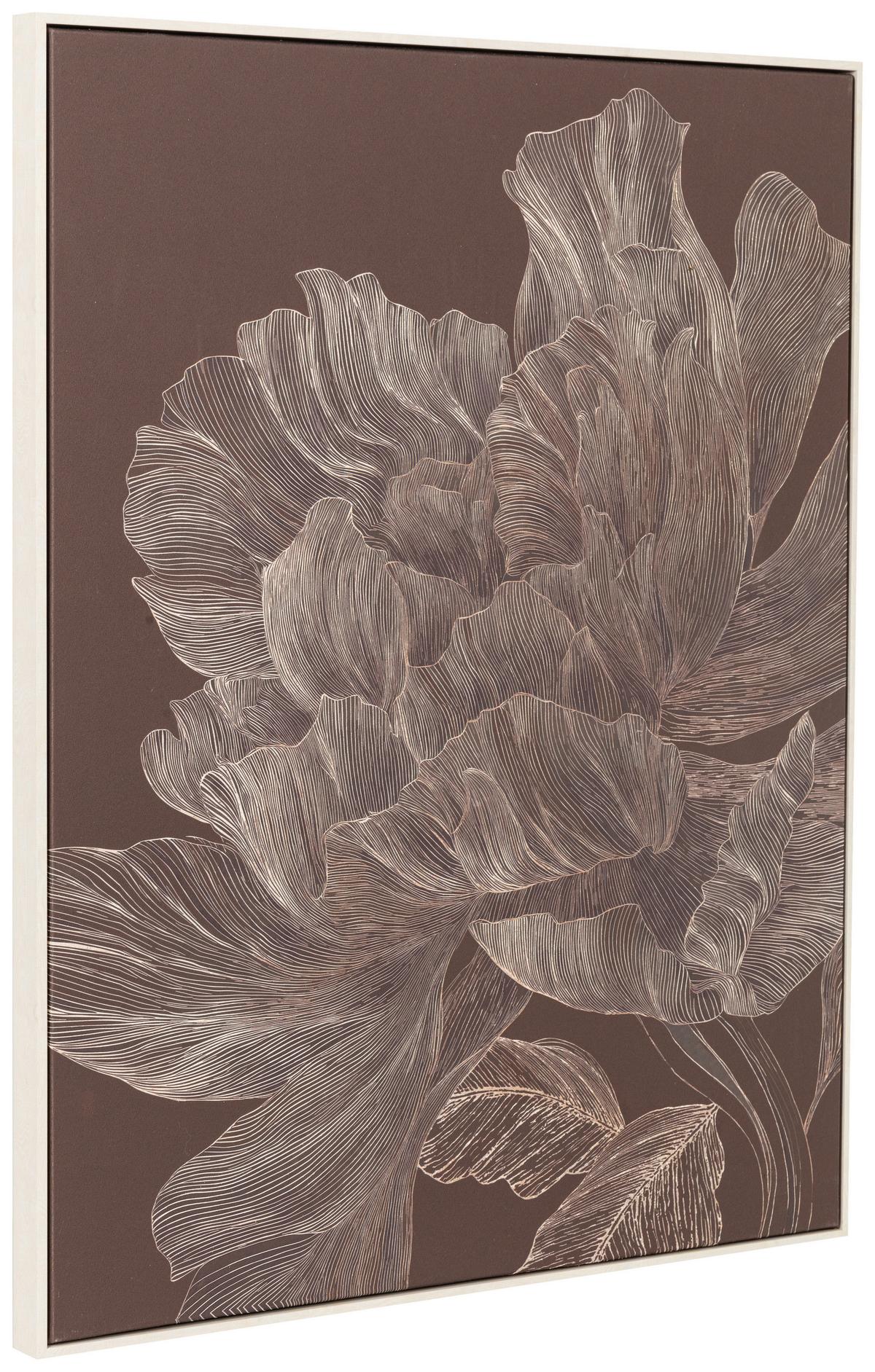 Slika Sa Ramom 80x100cm Jodie - sivo-braon/bela, Konvencionalno, drvo/tekstil (80/100/3,8cm) - Mömax