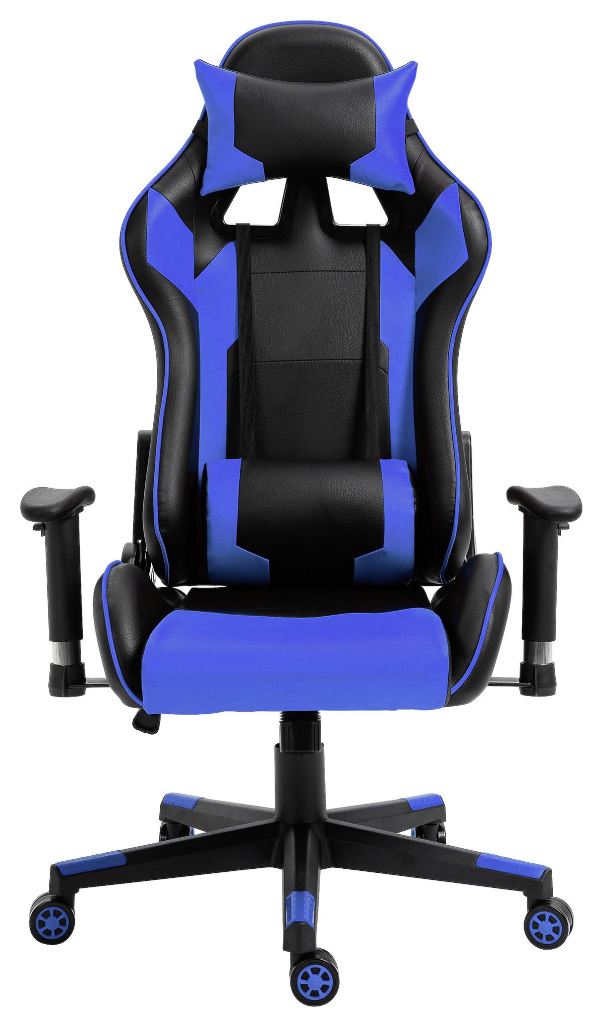 Scaun de gaming Trinity - albastru/negru, Modern, plastic/metal (67/127-137/72cm)