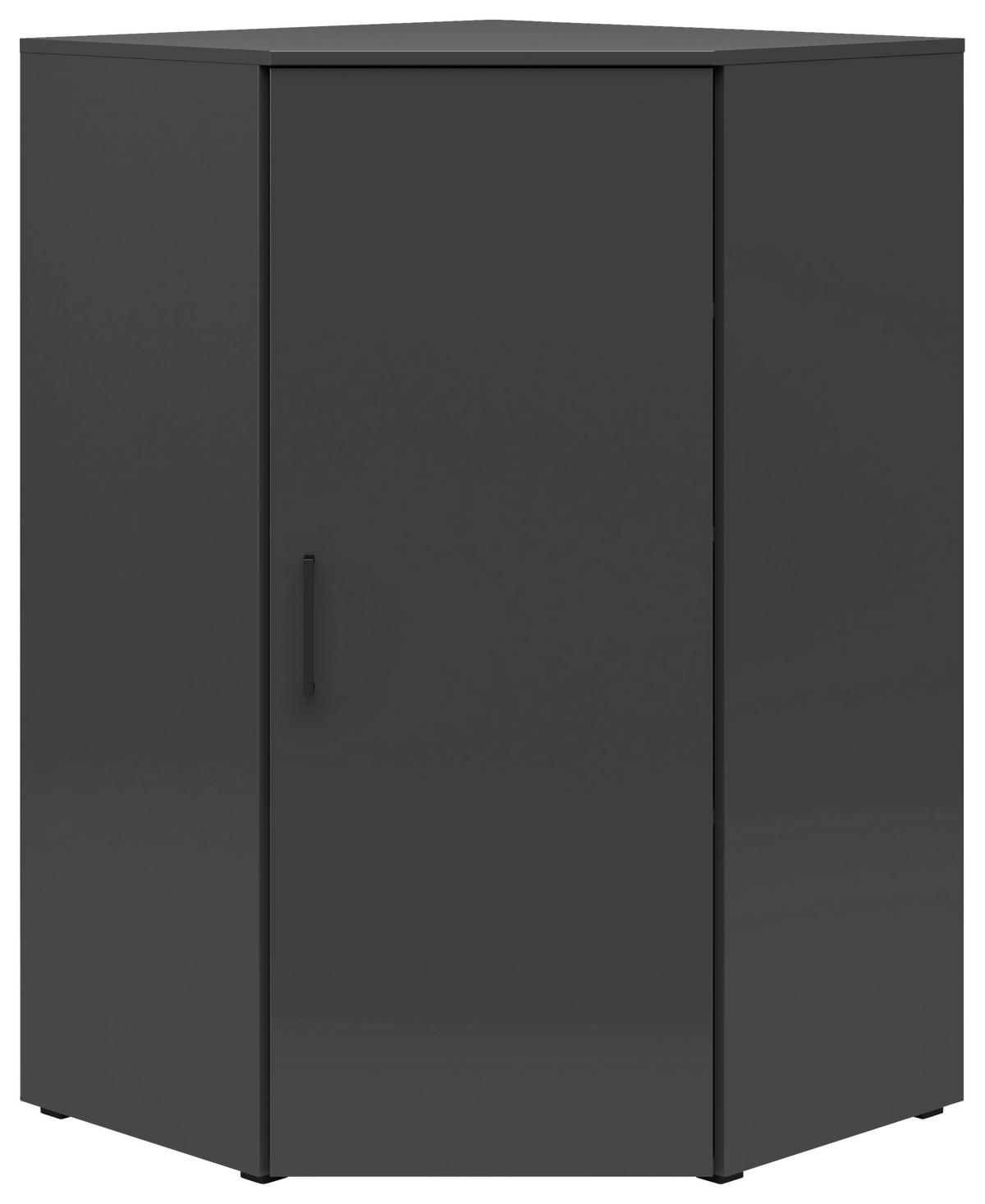 Kotna Komoda Multistauraum - črna/barve grafita, Moderno, umetna masa/leseni material (71,5/115/71,5cm) - Premium Living