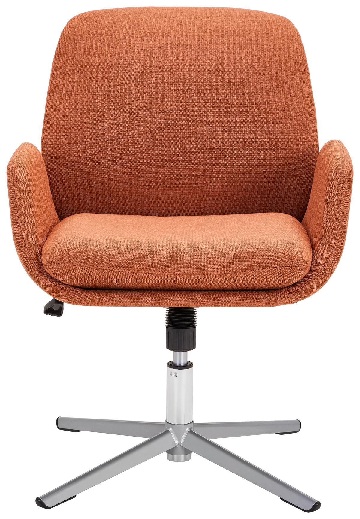 KRZESŁO Z PODŁOKIETNIKAMI SIGI    -NOVEL- - kolor stalowy/pomarańczowy, Konventionell, metal/tkanina (60/77-84/66cm) - Novel