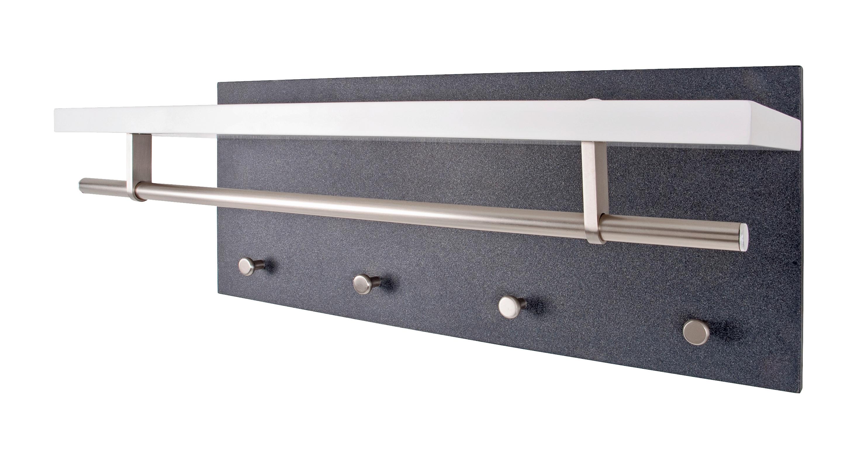 Wandgarderobe Anthrazit/Edelstahlfarben - Edelstahlfarben/Anthrazit, MODERN, Holzwerkstoff/Metall (75/30/26cm) - Mömax