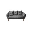 2,5-Sitzer-Sofa Baggio Grau Velours - Buchefarben/Grau, MODERN, Holz/Textil (196/94/103cm) - Livetastic