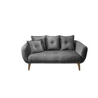 2,5-Sitzer-Sofa Baggio Grau Velours - Buchefarben/Grau, MODERN, Holz/Textil (196/94/103cm) - Livetastic