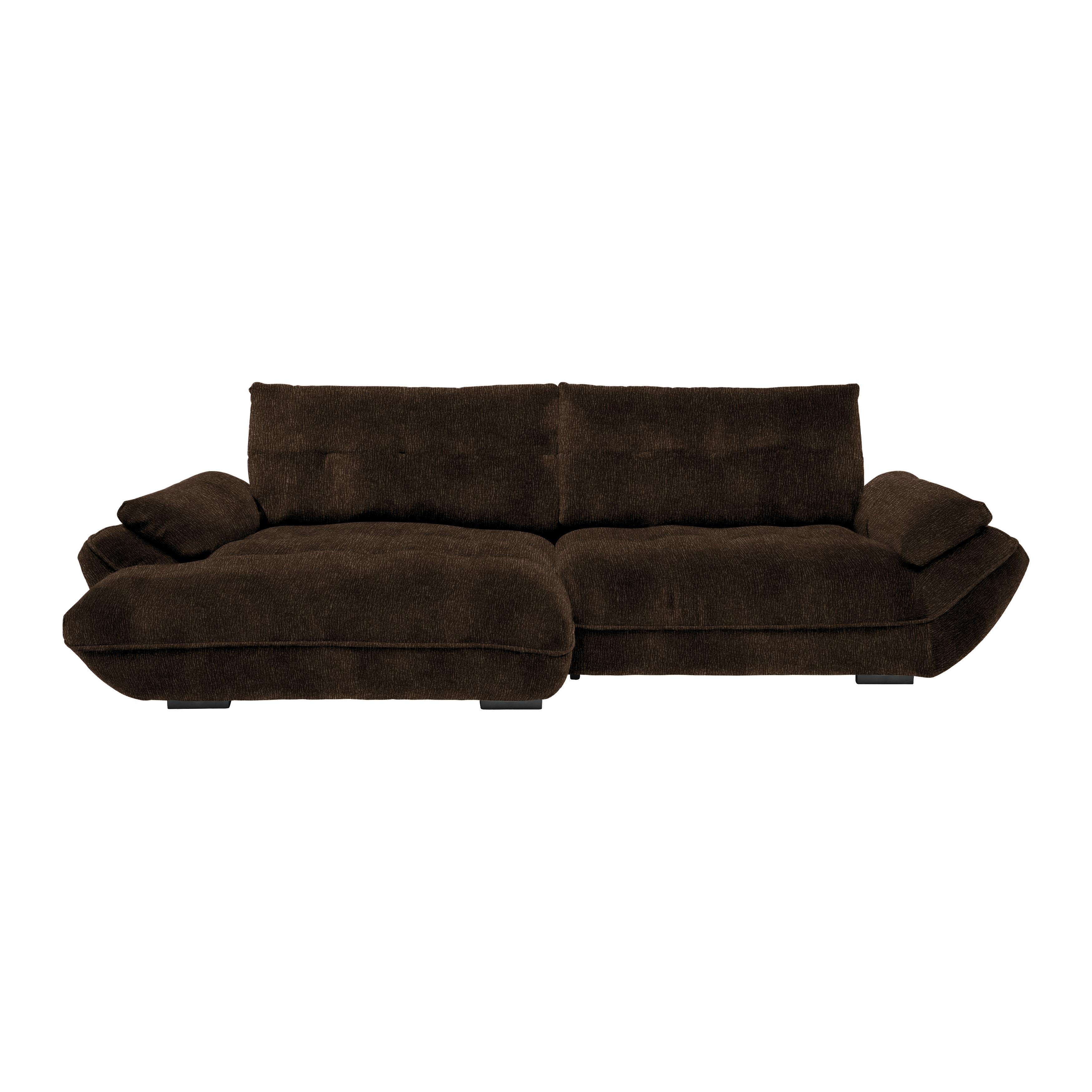 Wohnlandschaft Vivo Dunkelbraun - Dunkelbraun/Schwarz, MODERN, Kunststoff/Textil (179/63/317cm) - Premium Living