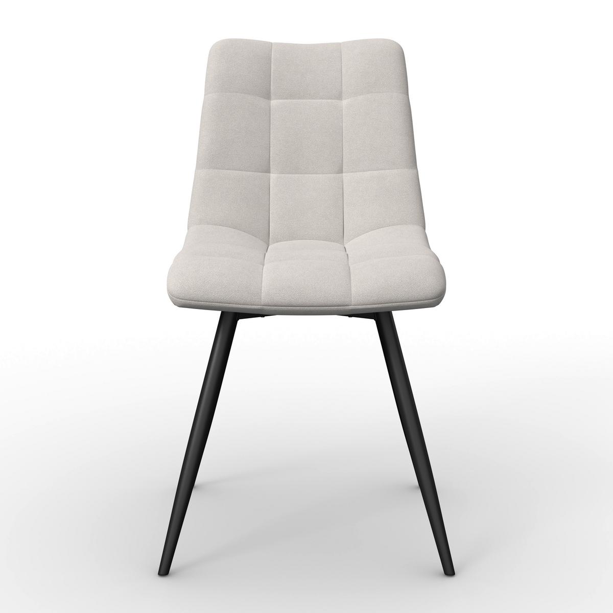 Stuhl Suri Hellgrau Chenille Drehbar Gepolstert - Hellgrau/Schwarz, MODERN, Holz/Textil (46/88/62cm) - Bessagi Home