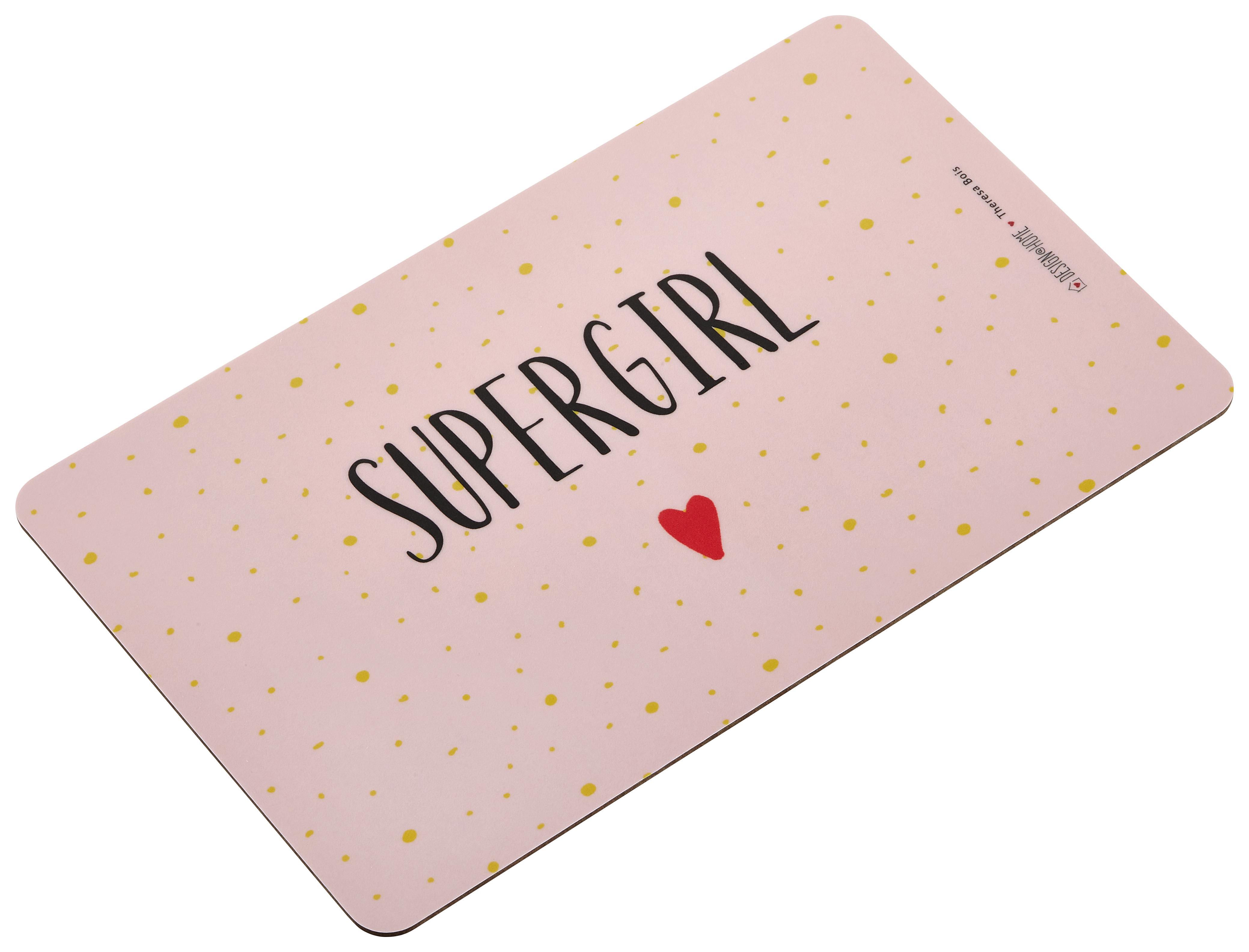 Schneidebrett Supergirl in Rosa - Rosa, KONVENTIONELL, Kunststoff (23,5/14,3/1,5cm)