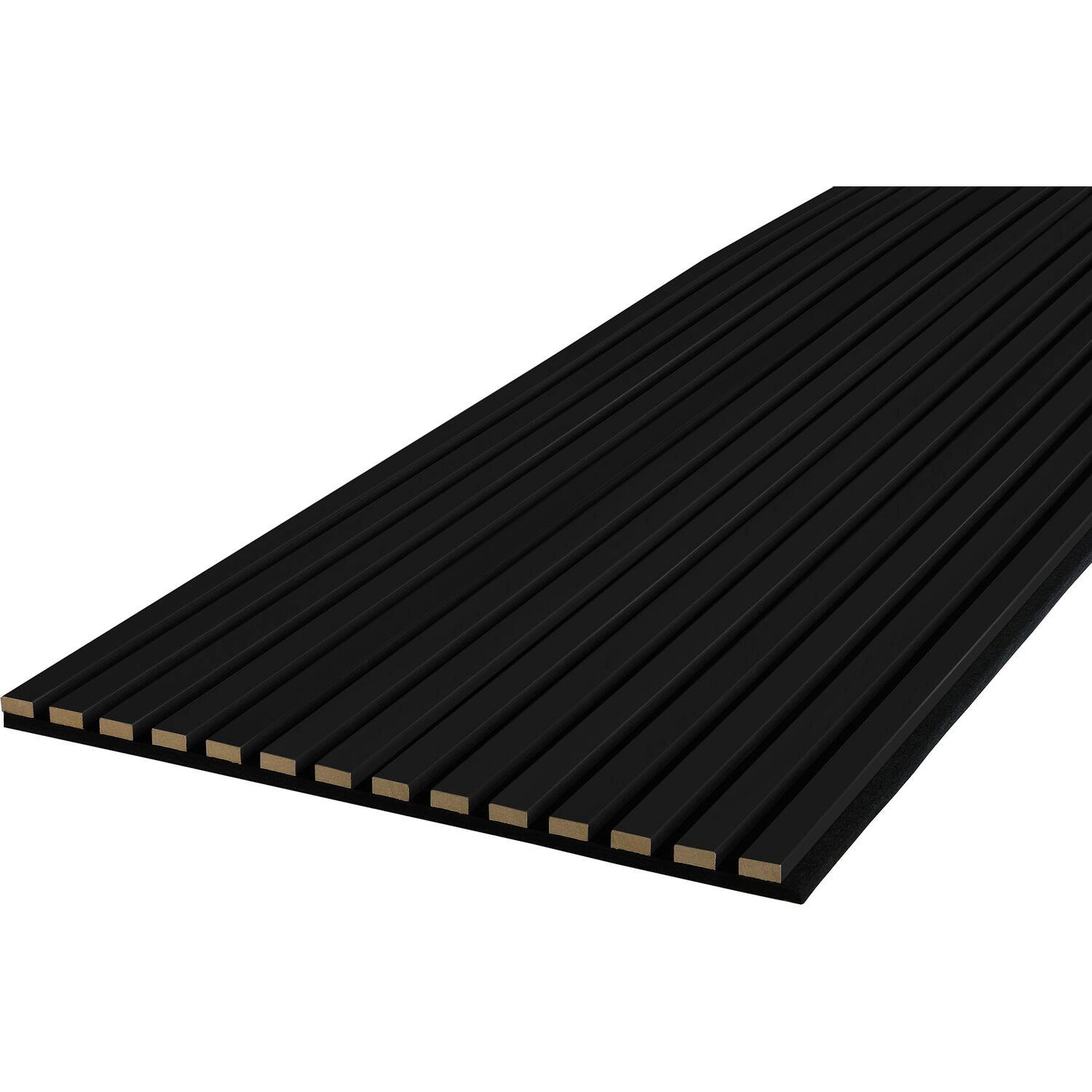 Akustikpaneel 111766560 Schwarz - Schwarz, MODERN, Holzwerkstoff/Textil (56,1/1,9/240cm)