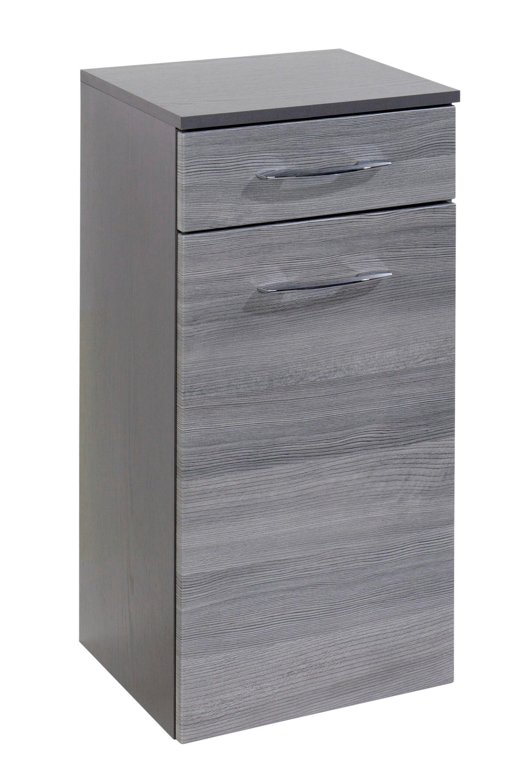 Unterschrank Florida in Graphitfarben - Chromfarben/Silbereichenfarben, MODERN, Holzwerkstoff/Metall (40/79/35cm)