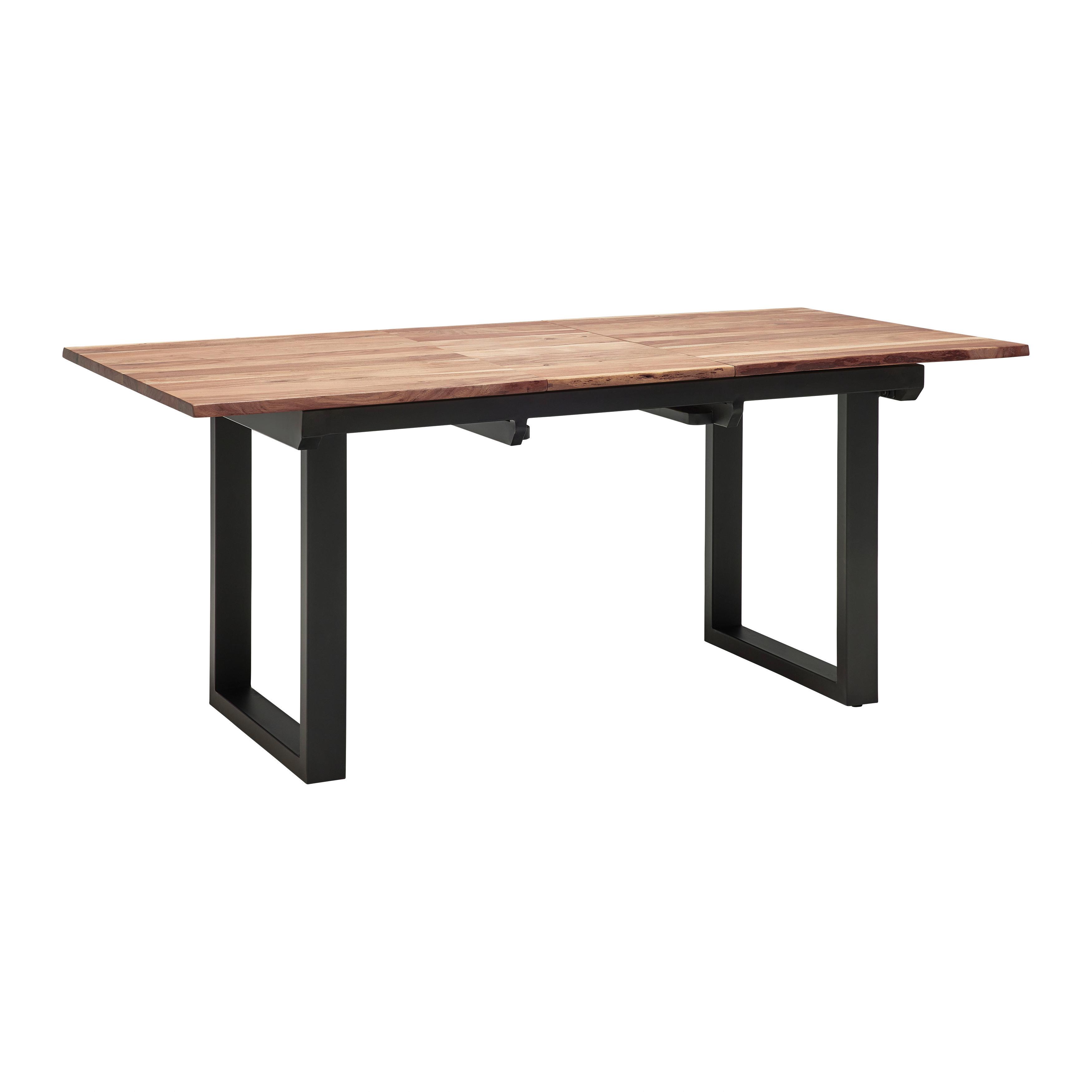 STÓŁ ROZSUWANY MALMO - kolor naturalny/czarny, Modern, metal/drewno (140-180/90/76cm) - Bessagi Home