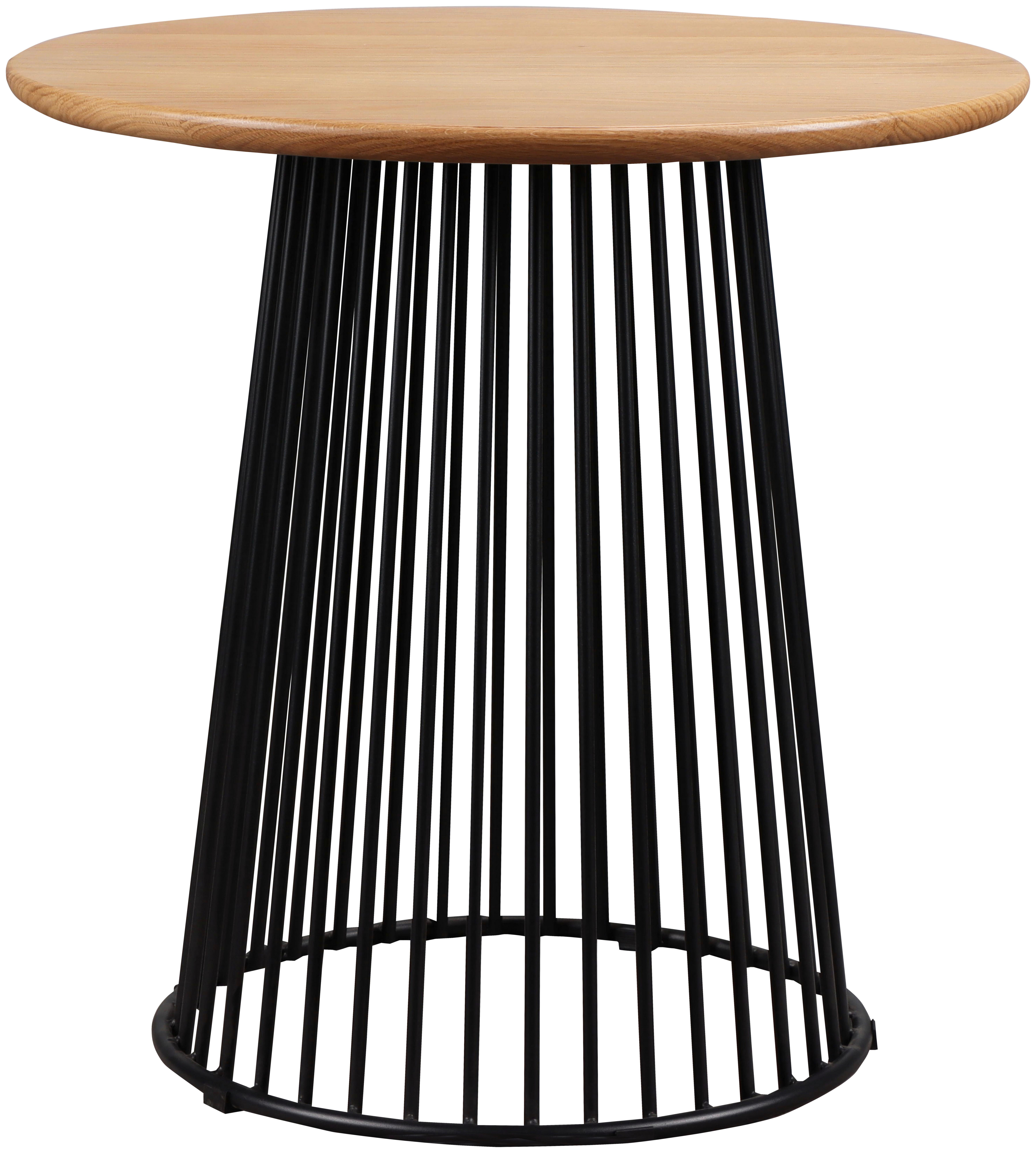 Couchtisch Nica Schwarz/Eichefarben - Eichefarben/Schwarz, MODERN, Holz/Metall (55/55/55cm) - Mömax