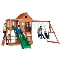 Spielturm B1808058 aus Zeder Massiv - Braun/Grün, KONVENTIONELL, Holz (537,2/290/409cm) - Ambia Garden