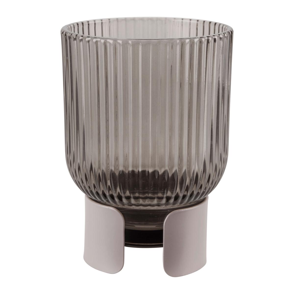 Svijećnjak Čaša Teo - svijetlo ružičasta/svijetlo smeđa, staklo/metal (10/14cm) - Mömax