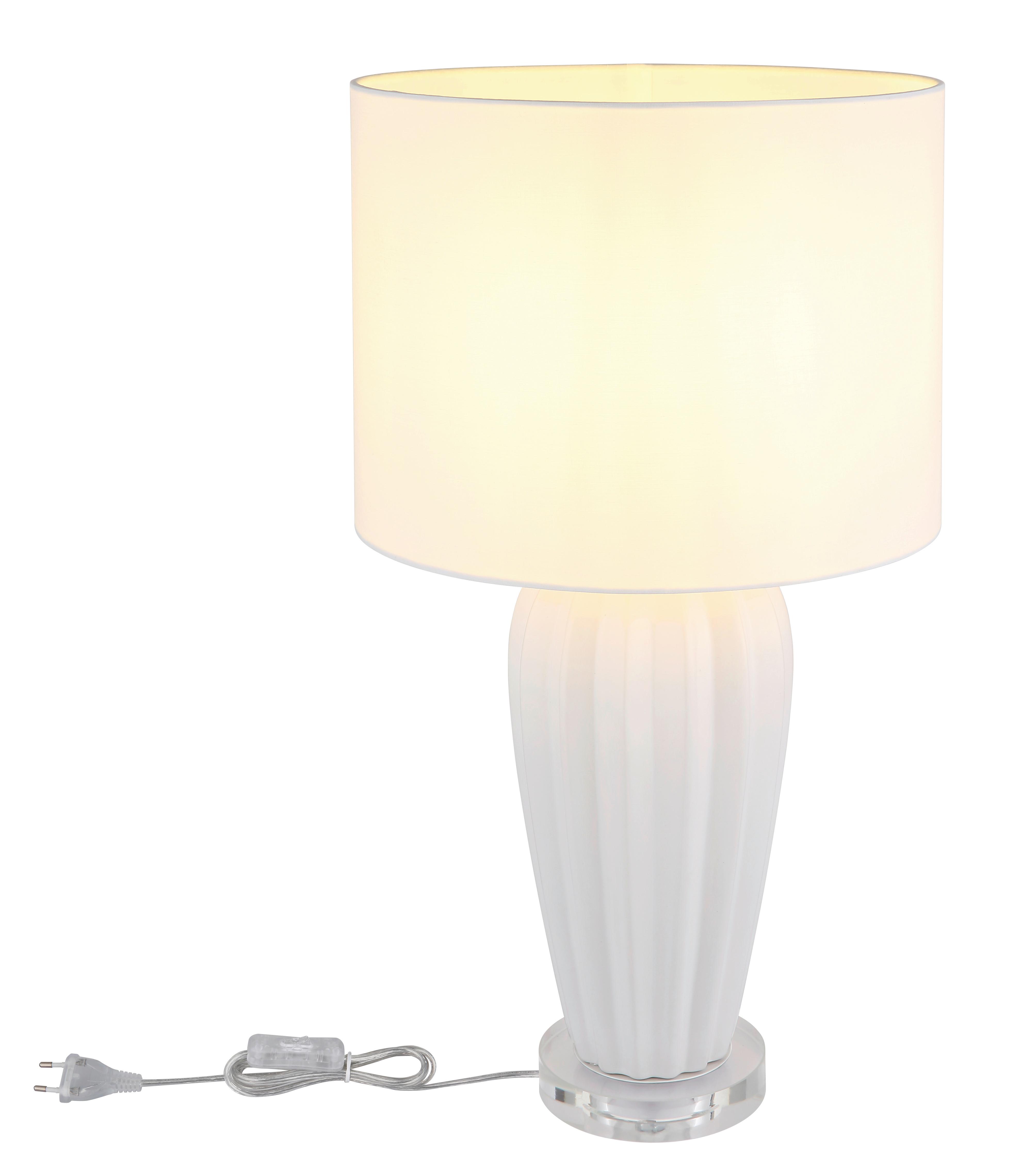 Namizna Svetilka 24145w Irina - barve kroma/bela, Konvencionalno, kovina/tekstil (35/59cm) - Globo