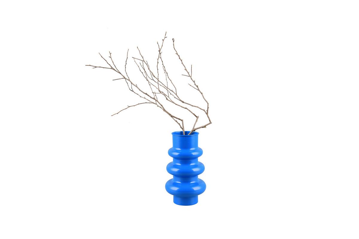 Dekovase Hoop Blau - Blau, Basics, Metall (17/17/30cm)