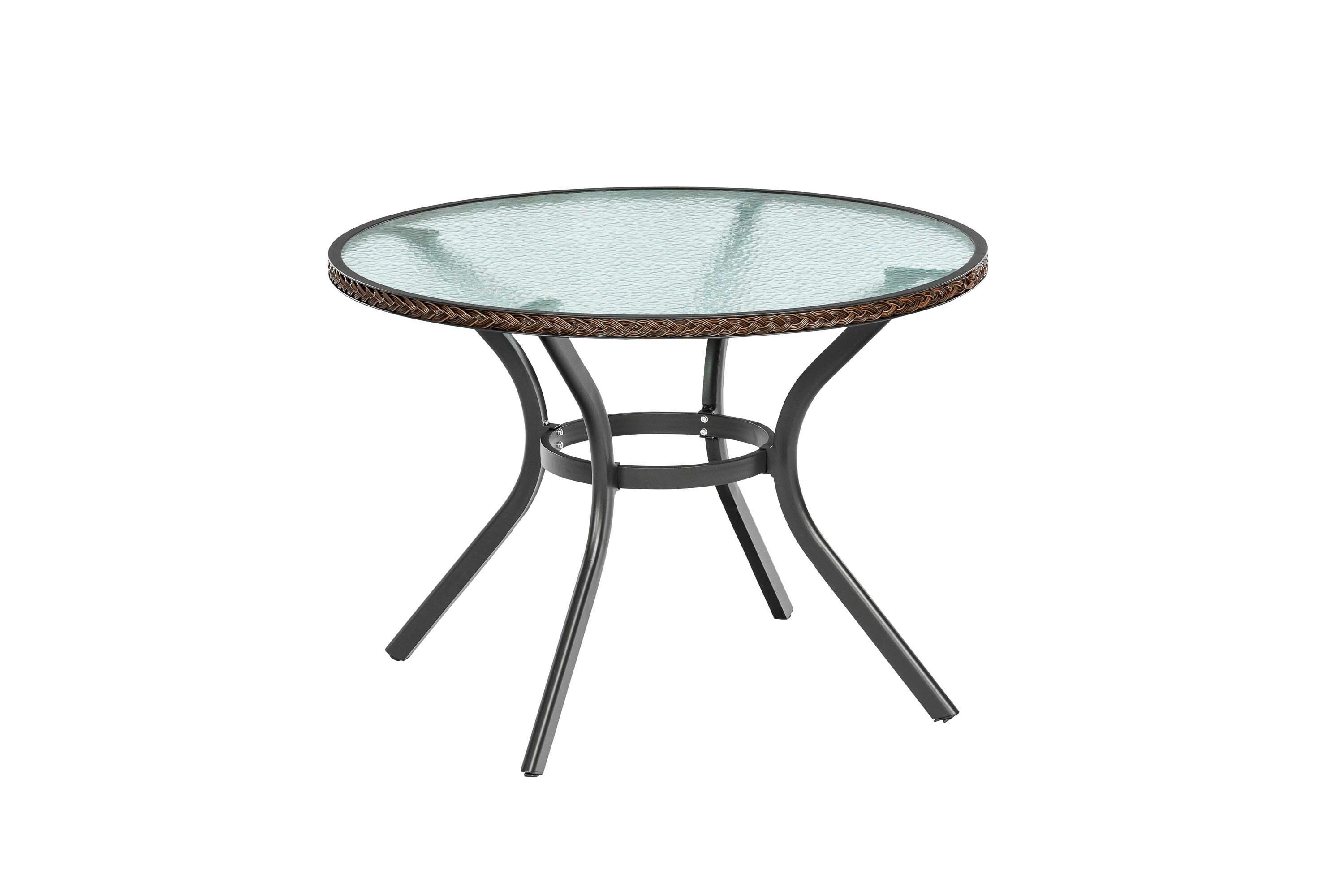 Vrtna Miza Ravenna, Temno Rjava, Ø 104cm - temno rjava/barve grafita, Konvencionalno, kovina/umetna masa (104/104/74cm) - Gardenson