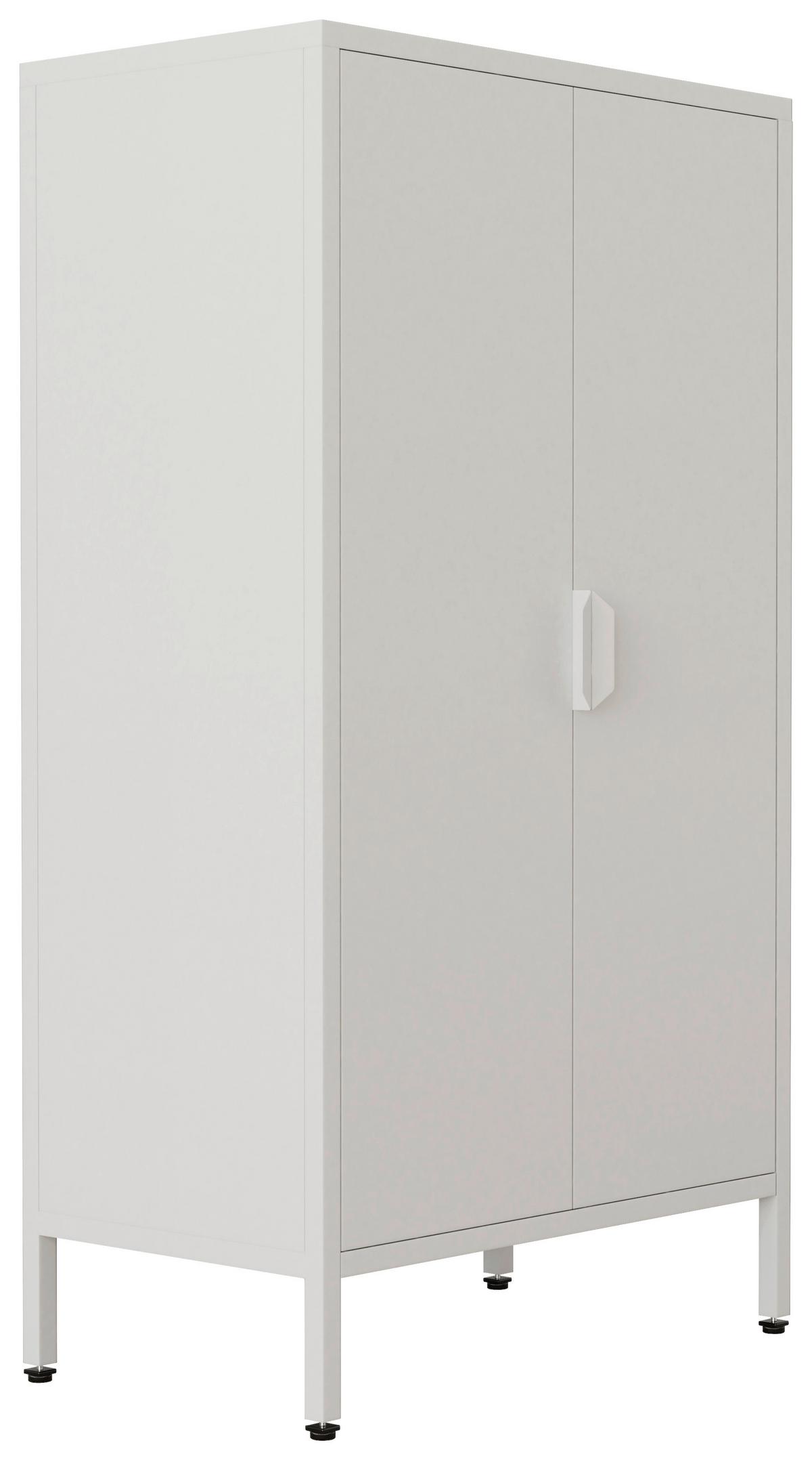 Visoka Komoda Flokas M, Bela - bela, Design, kovina (60/110/35cm) - MID.YOU