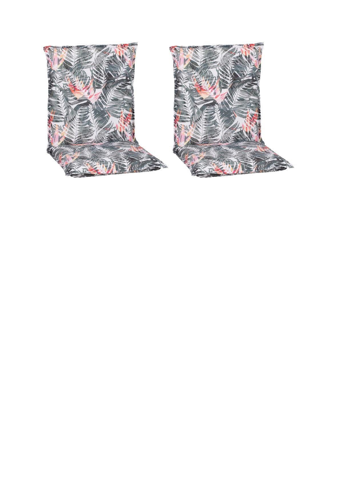 Niedriglehner Auflagen Tamky 2er-Set ca. 98x46 cm Grau/Rot - Grau, Basics, Textil (98/46/8cm) - Gardenson