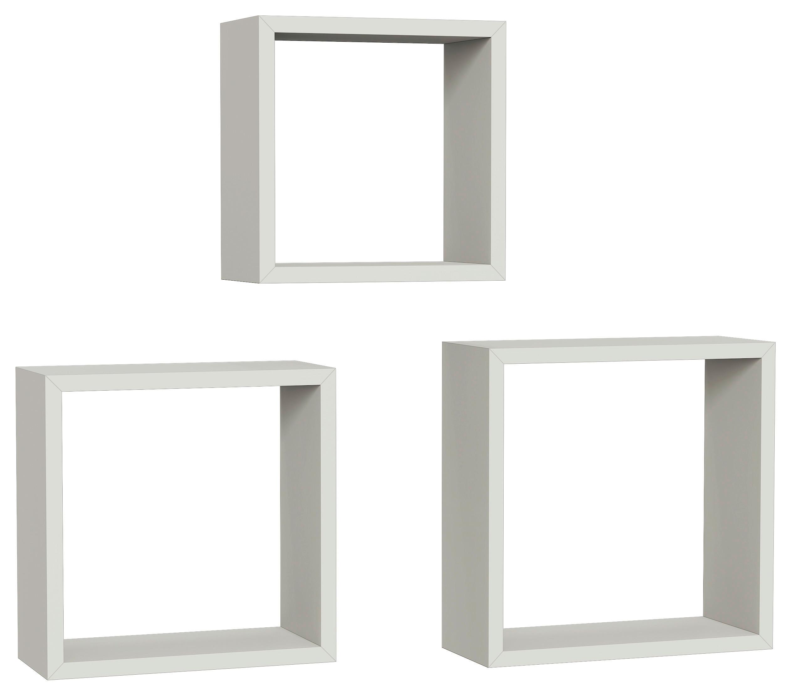 Set Zidnih Polica Simple 3 Kašmir - Moderno, drvni materijal/plastika (30-27-24/30-27-24/12cm) - Best Price