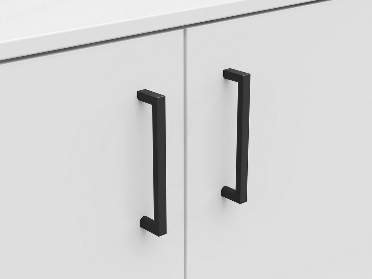 Kommode Multistauraum Weiß - Anthrazit/Schwarz, MODERN, Holzwerkstoff/Kunststoff (80/83/52cm) - Mömax