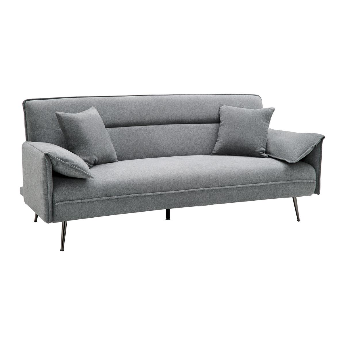 Schlafsofa Lana Grau Webstoff - Dunkelgrau/Grau, MODERN, Holz/Textil (199/89/95cm) - Bessagi Home