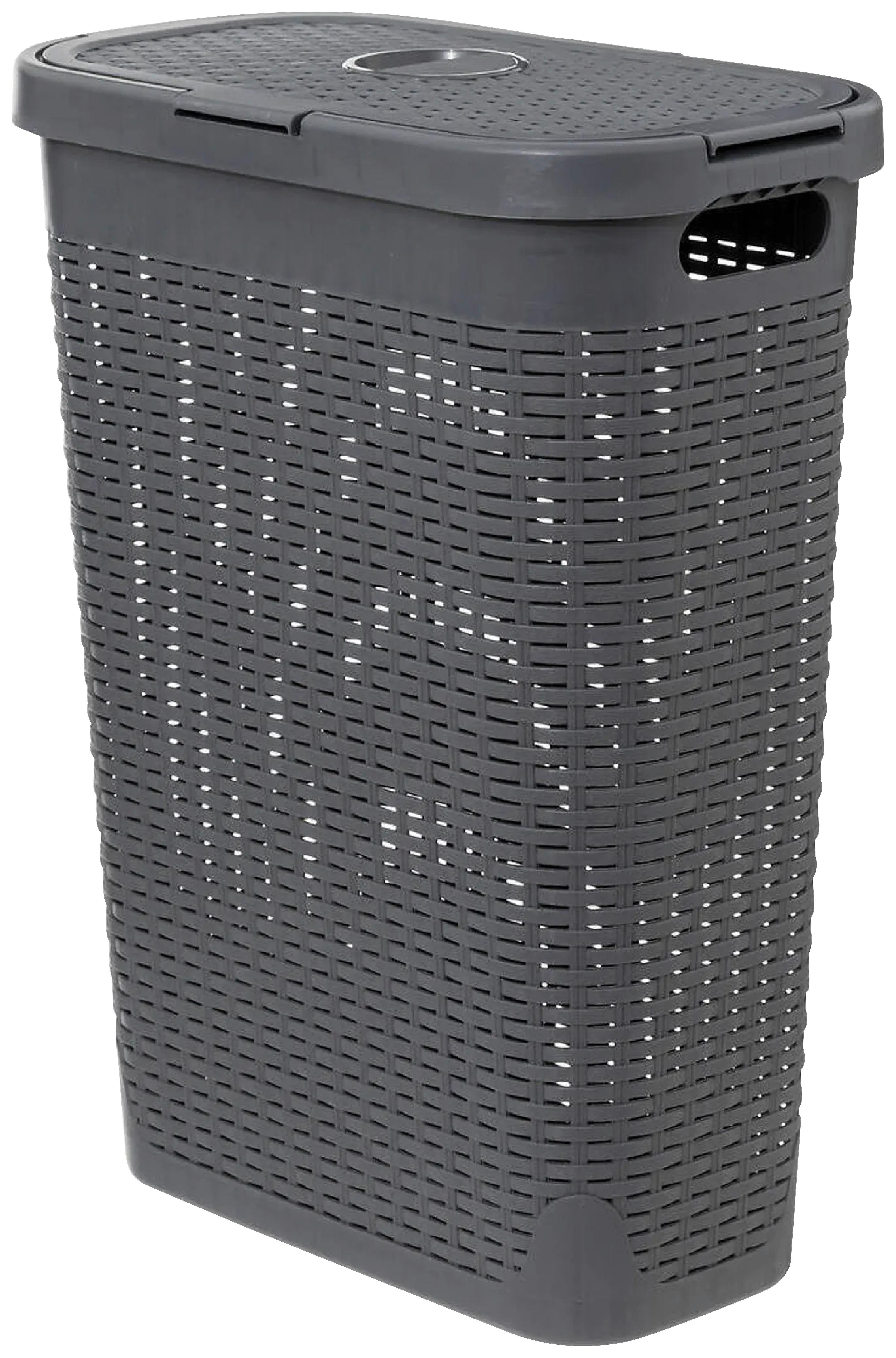 Košara Za Rublje Slim Basket - tamno siva, Konvencionalno (26,5/46,4/60,5cm)