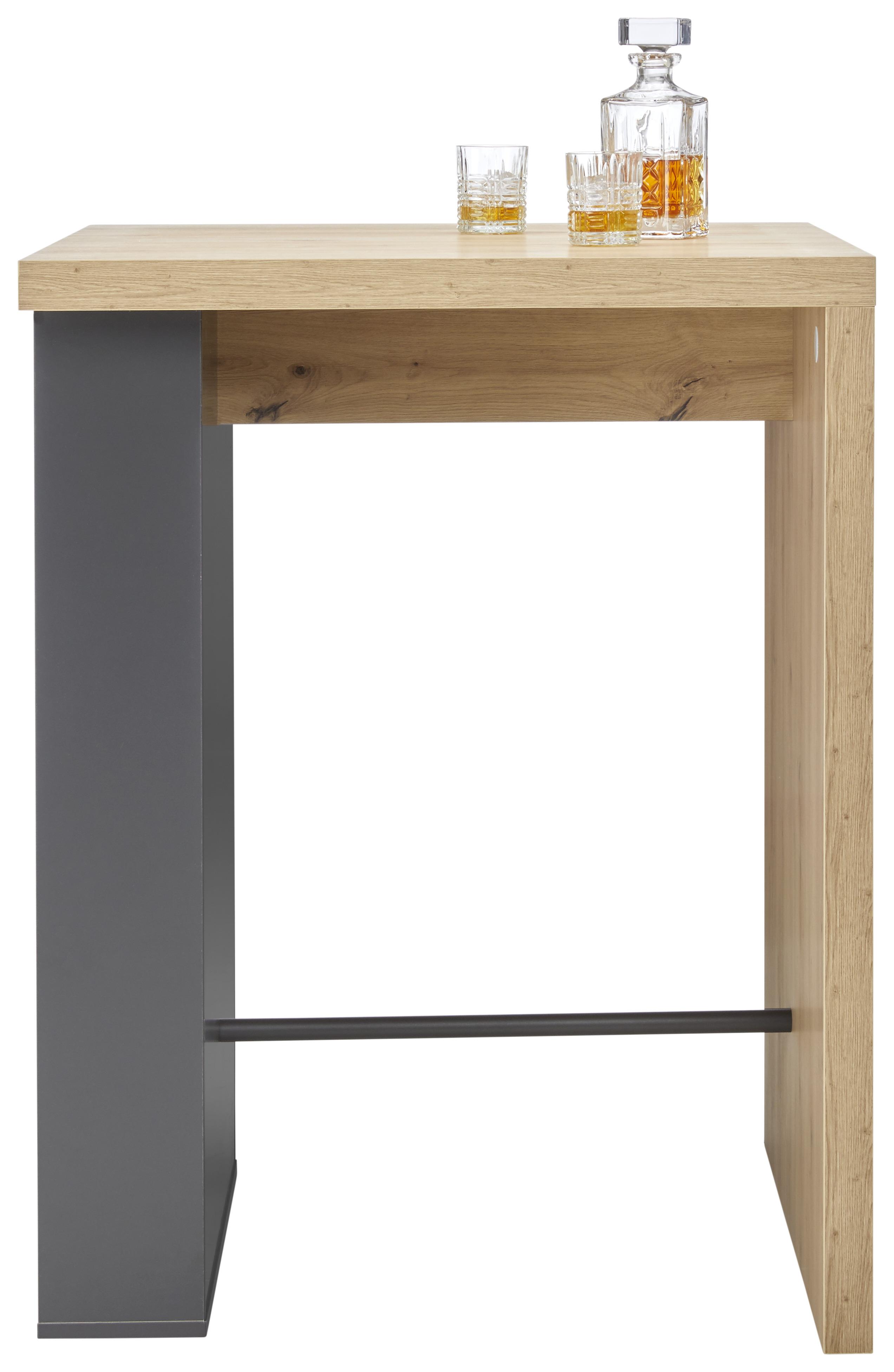 Bar in Anthrazit/Eichefarben - Eichefarben/Anthrazit, Modern, Holzwerkstoff (85/110/85cm) - Mömax