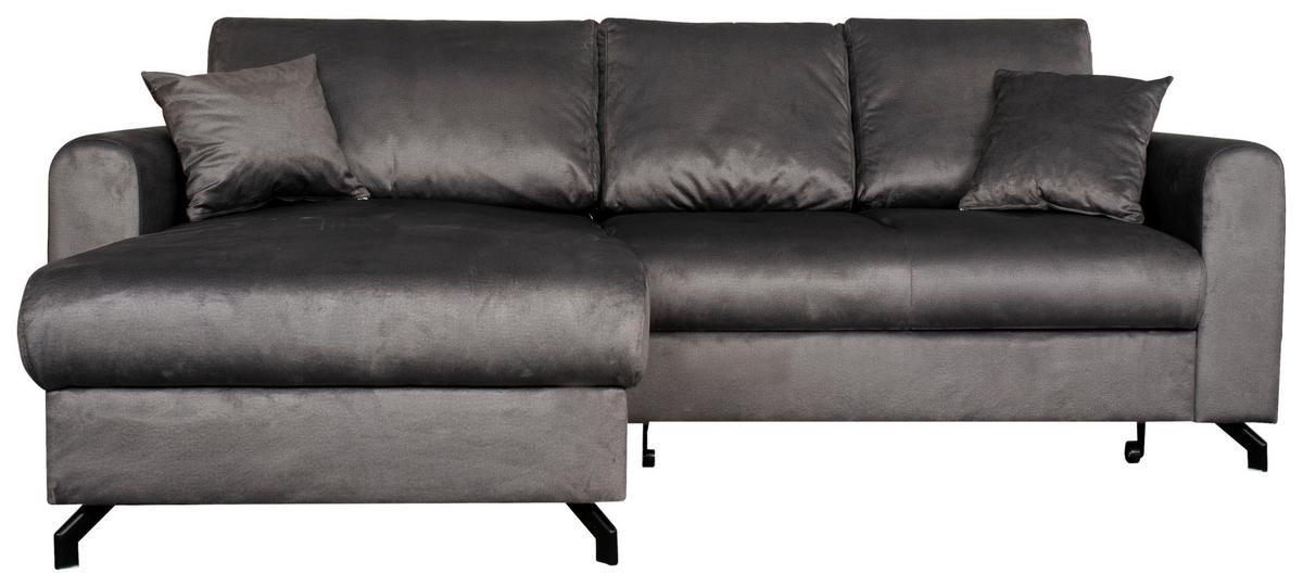 Sedežna Garnitura Lille, Siva, Ležišče, Predal - siva/črna, Moderno, kovina/tekstil (232/110/156cm) - Mömax