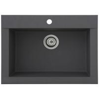 Einbauspüle Ohio ca. 66x21x50 cm Grau - Grau, Trend, Glas/Kunststoff (66/21/50cm) - Respekta