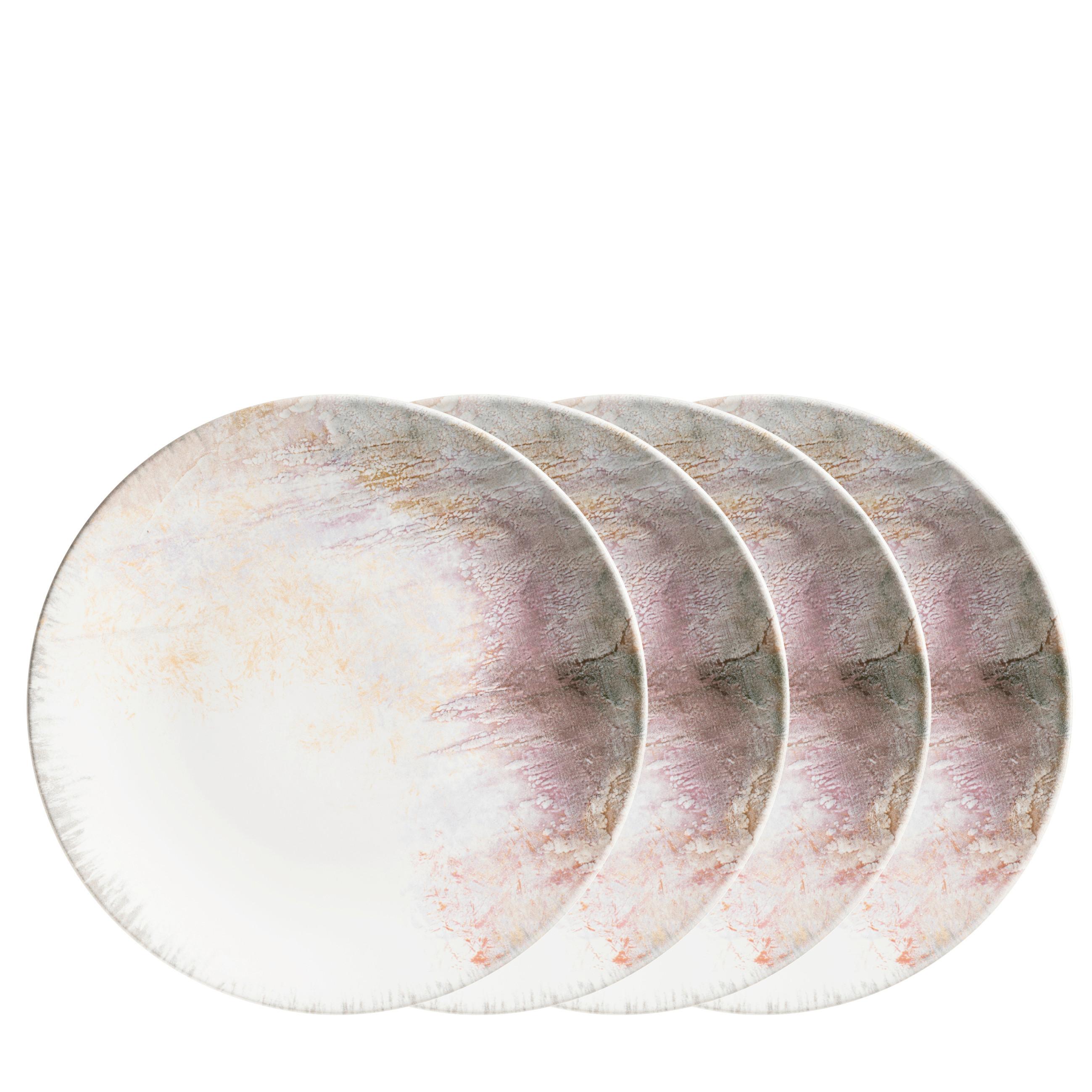 Speisetellerset 935619 - Weiss/Lila, Basics, Keramik (26,5/2,9cm) - Mäser