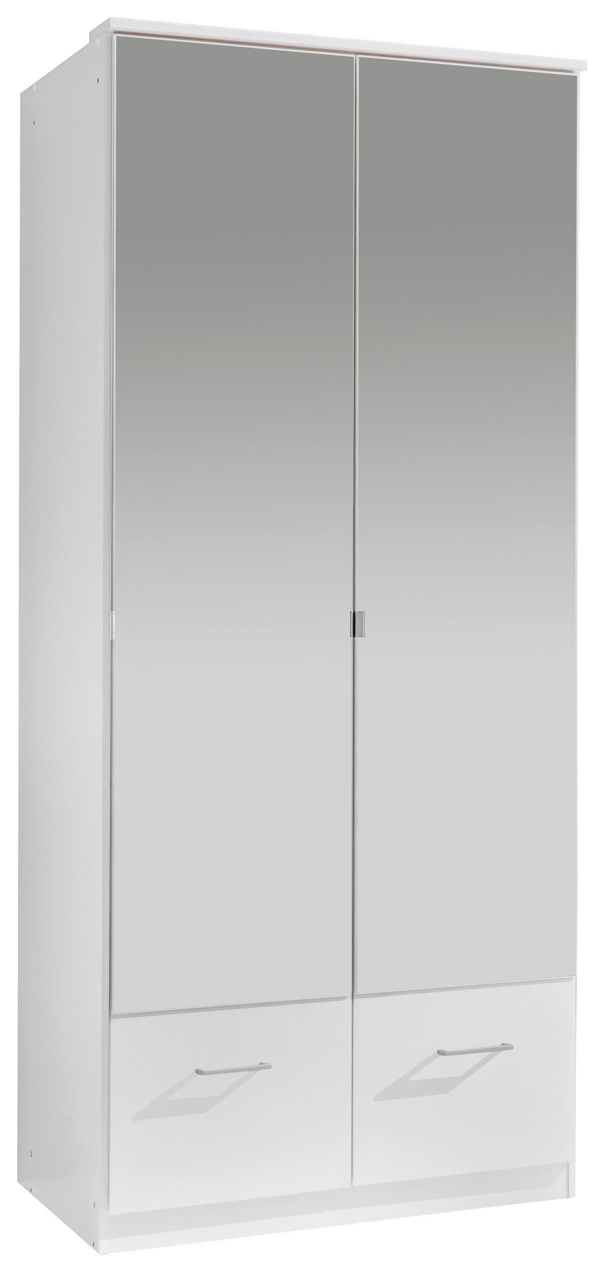 Ormar S Klasičnm Vratima Imago - bijela/boje aluminija, Konvencionalno, staklo/drvni materijal (90/199/58cm) - Modern Living