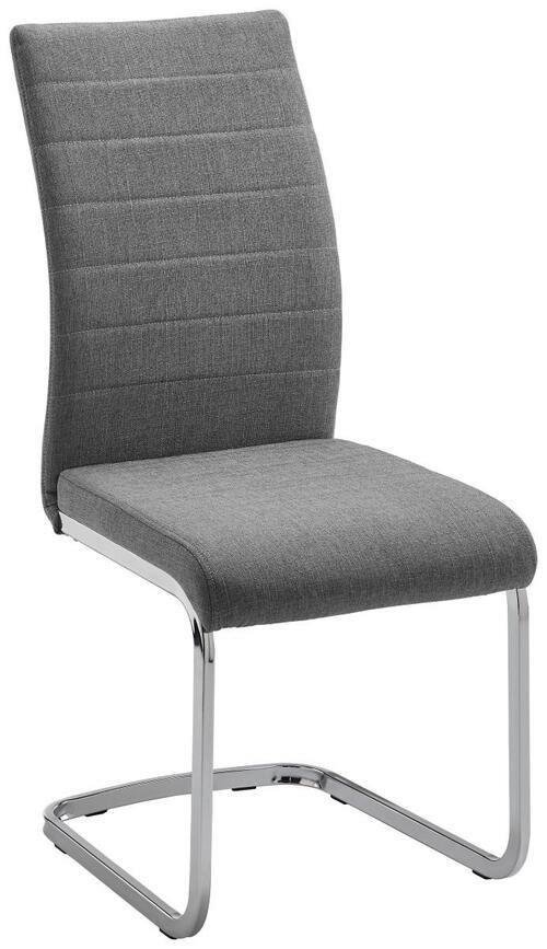 Schwingstuhl Lennard Hellgrau Webstoff Gepolstert - Chromfarben/Hellgrau, MODERN, Holz/Textil (42,5/99/45cm) - Bessagi Home