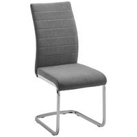 KRZESŁO NA PŁOZIE LENNARD - jasnoszary/kolor chromowy, Modern, metal/drewno (42,5/99/45cm) - Bessagi Home
