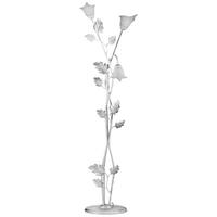 Stehleuchte Marilena Weiß/Silber max. 6 Watt - Silberfarben/Weiß, KONVENTIONELL, Glas/Metall (55/175cm)
