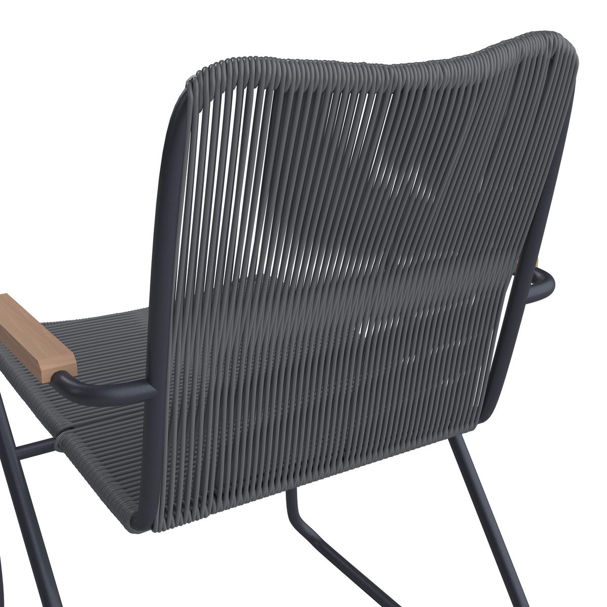 Kerti Étkezőgarnitúra Helen - fekete/tíkfa színű, Modern, műanyag/textil (330/198/88cm) - Bessagi Garden