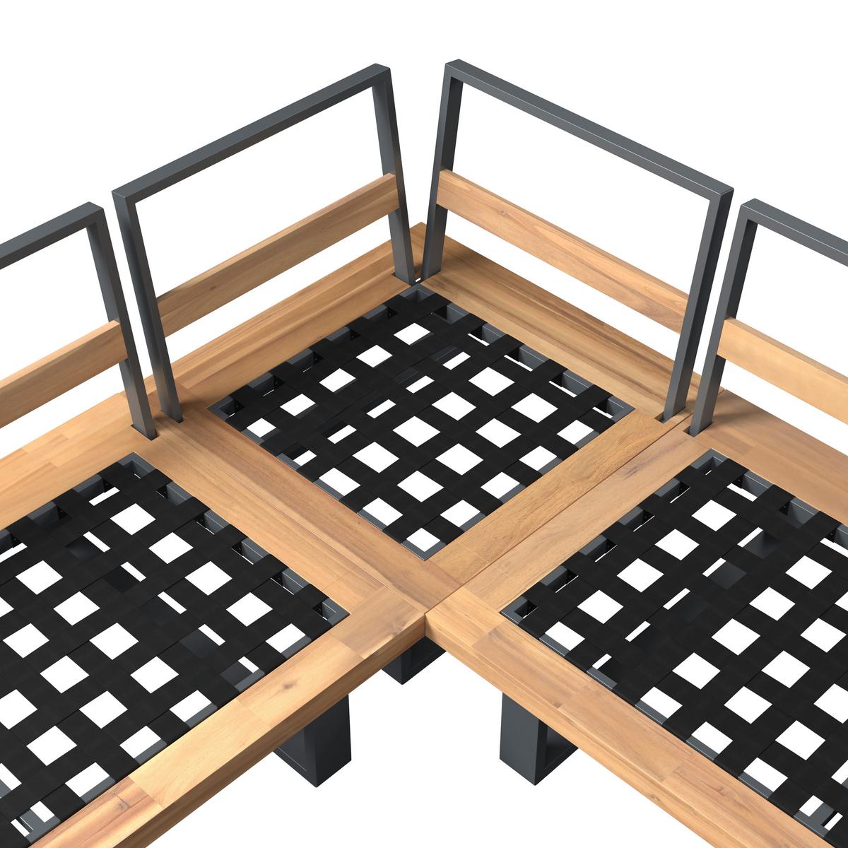 LOUNGEGARNITUR GABRIEL - Akaziefarben, Natur, Holz/Metall (173/73/82cm) - Mömax